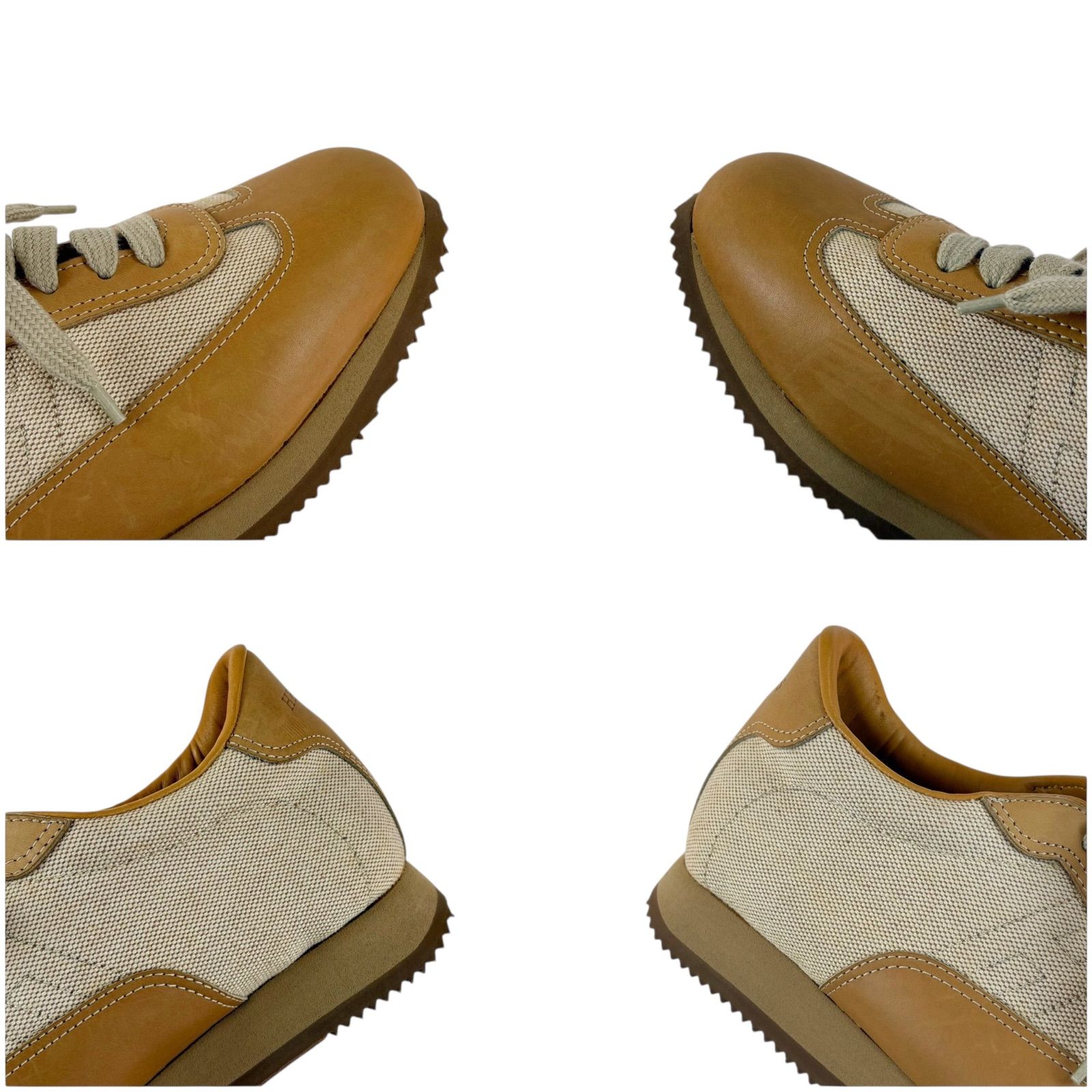 エルメス HERMES クイック ローカットスニーカー ベージュ Hロゴ