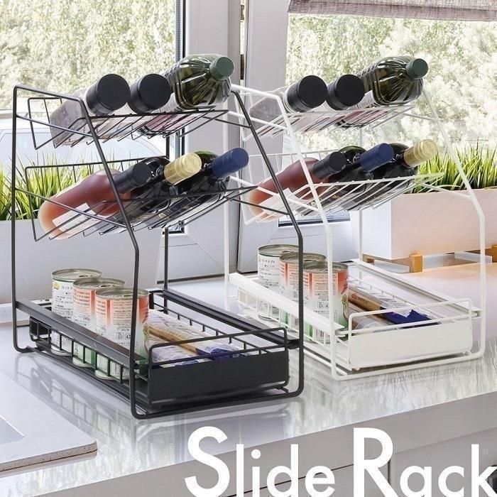 ベルメゾン　シンク下引出し付き収納ラック　スライド　ボトルラック　3点セット ベルメゾン シンク下引出し付き収納ラック スライド ボトルラック 3点