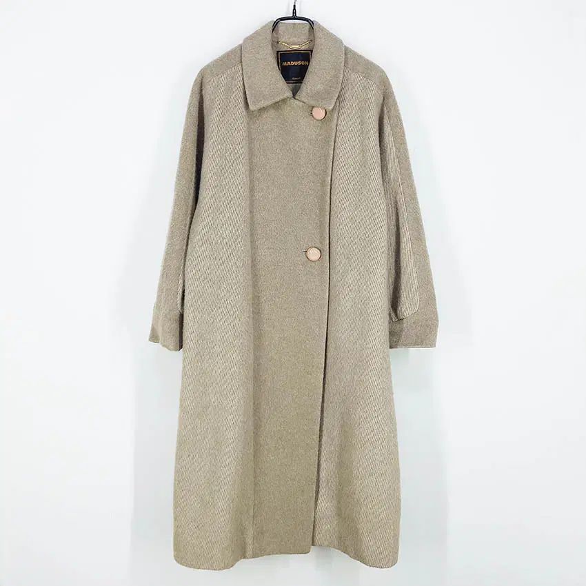 ウール ベージュ コート MADUSON レディース 9分袖 ロングウールコート コレクション ベージュ