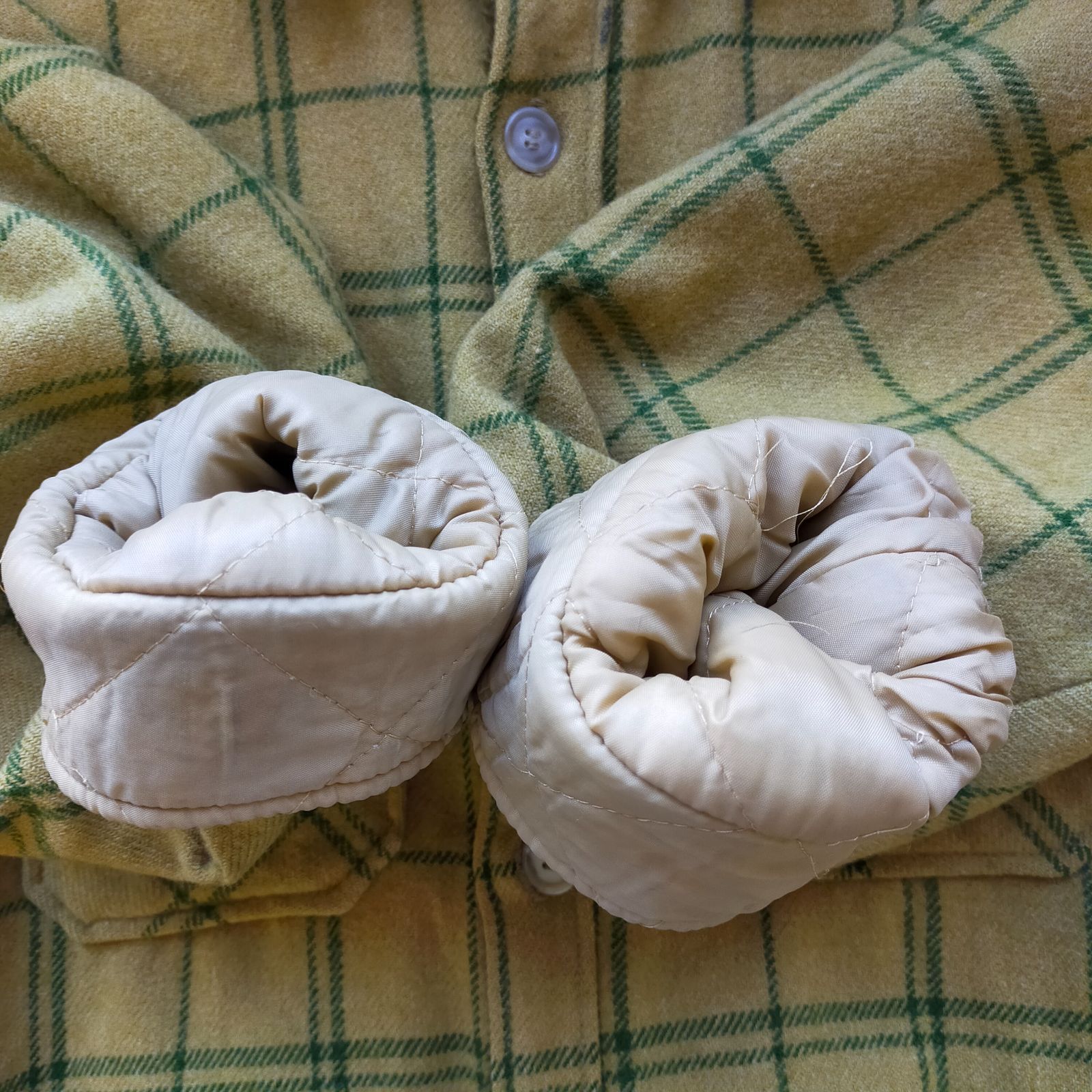 ○M12074 【70s】 WOOLRICH ウールリッチ チェック柄 裏ボア ウール