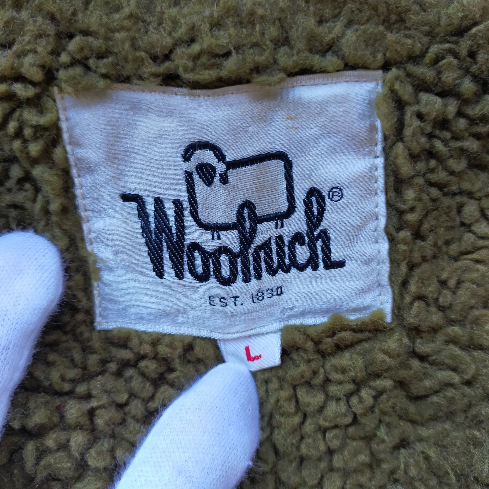 ○M12074 【70s】 WOOLRICH ウールリッチ チェック柄 裏ボア ウール