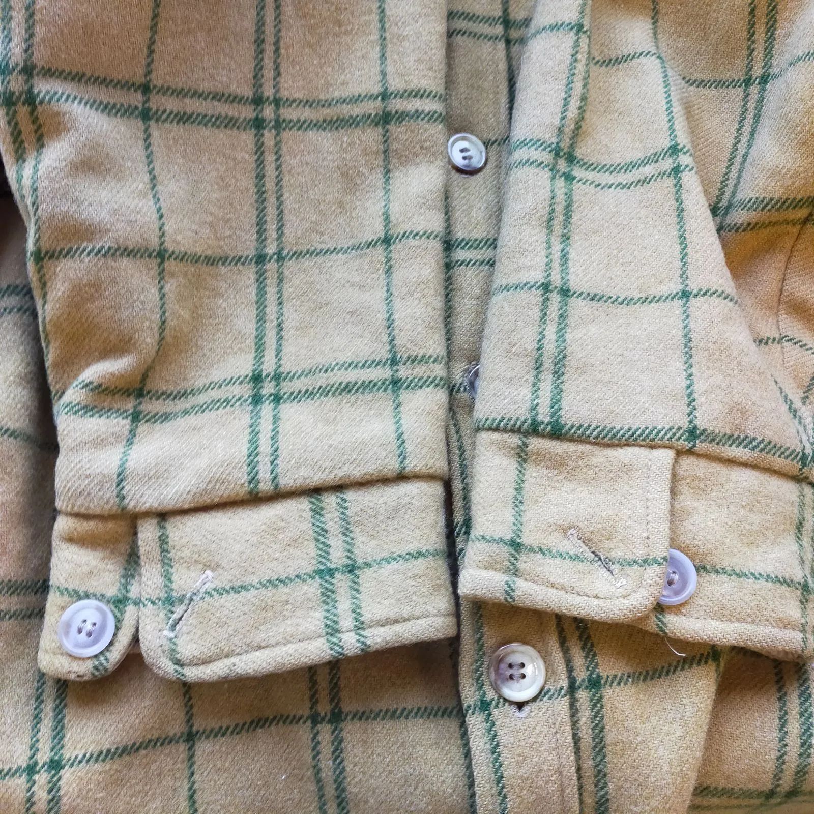 ○M12074 【70s】 WOOLRICH ウールリッチ チェック柄 裏ボア ウール