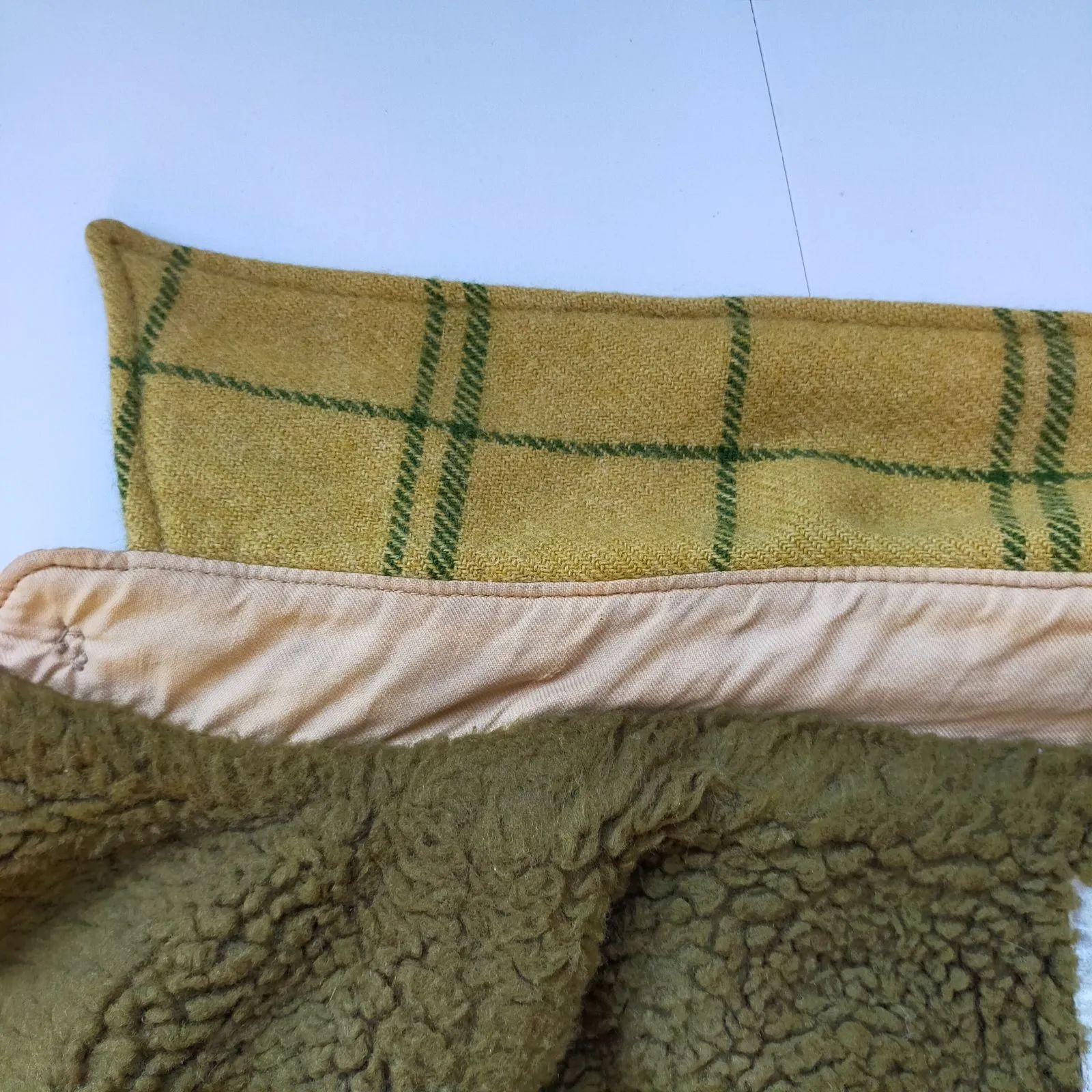 ○M12074 【70s】 WOOLRICH ウールリッチ チェック柄 裏ボア ウール