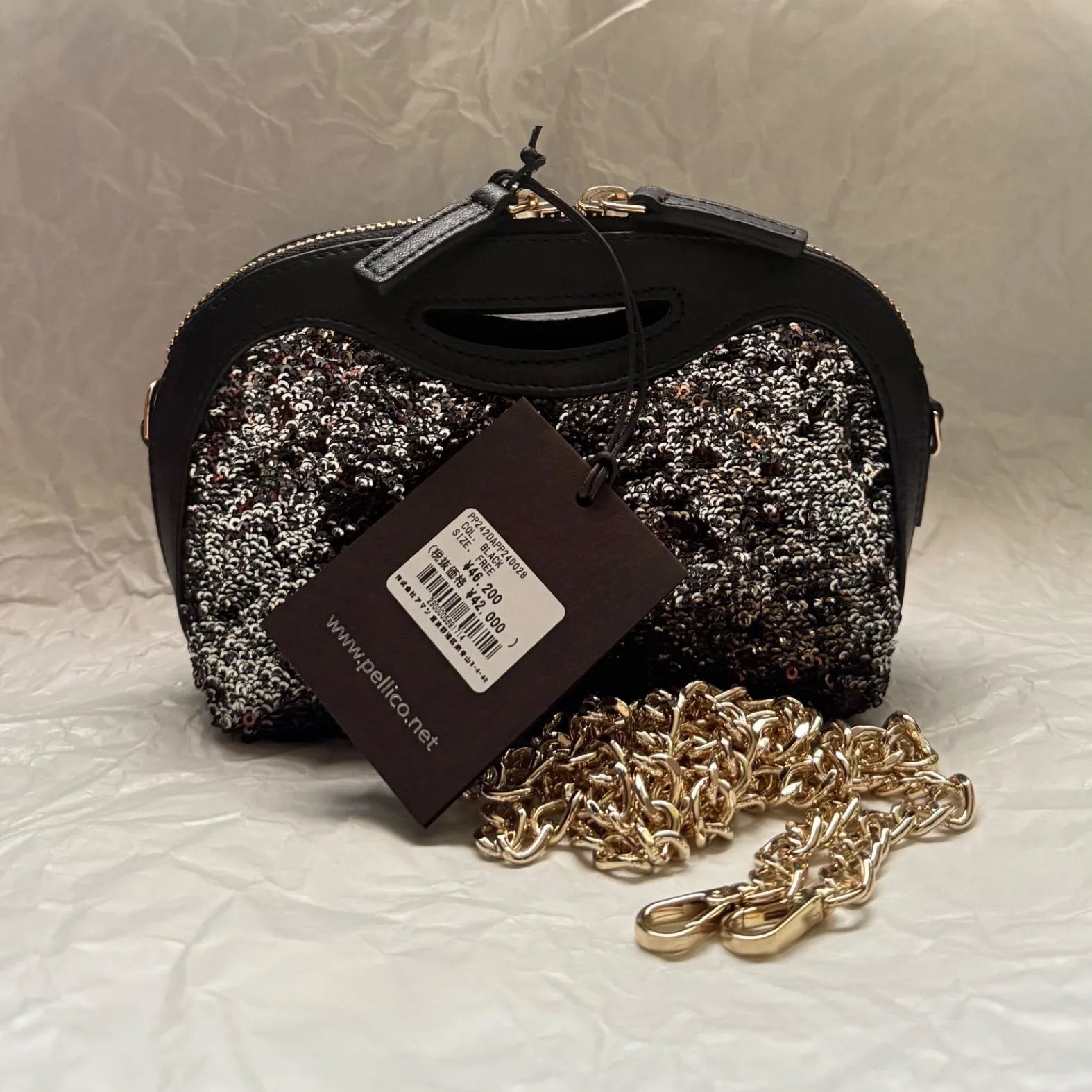 PELLICO ペリーコ ファー ハンドバッグ アネッリ レザー クラッチ 新品 定価46,200円】ペリーコ クラッチバッグ ハンドバッグ ショルダー