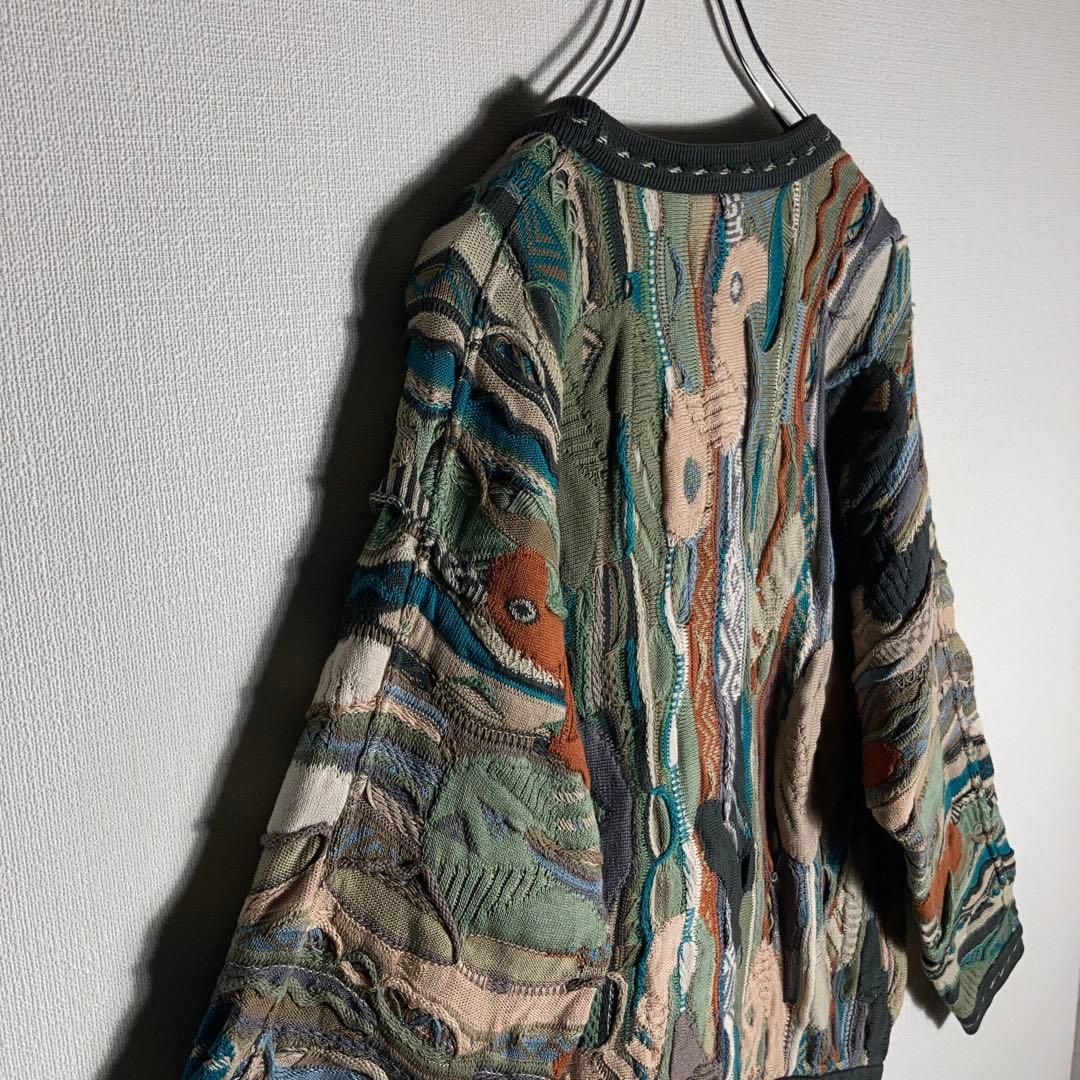 美品 希少 2XL COOGI クージー 3D ニット 立体 編み込み 美配色 coogi クージー 立体 編込み 3Dニット マルチカラー 総柄 凹凸 - メルカリ