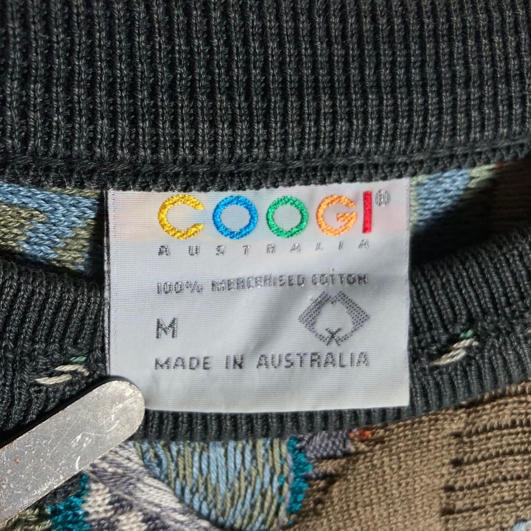COOGI 立体編み込み3Dニット 肉厚セーター くすみグリーン系 M COOGI 立体編み込み3Dニット 肉厚セーター くすみグリーン系 M