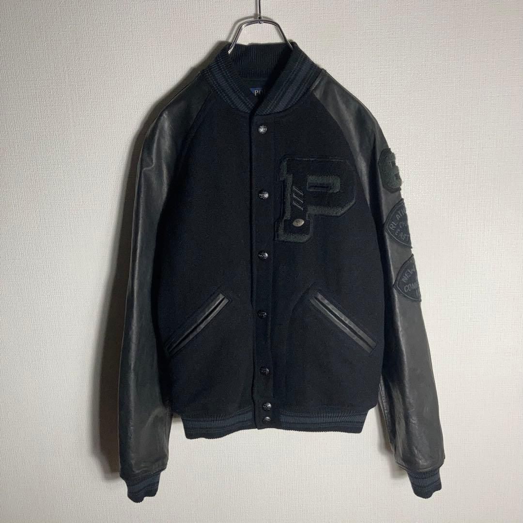 PORO RALPH LAUREN スタジャン 希少オールブラック 黒 M - メルカリ