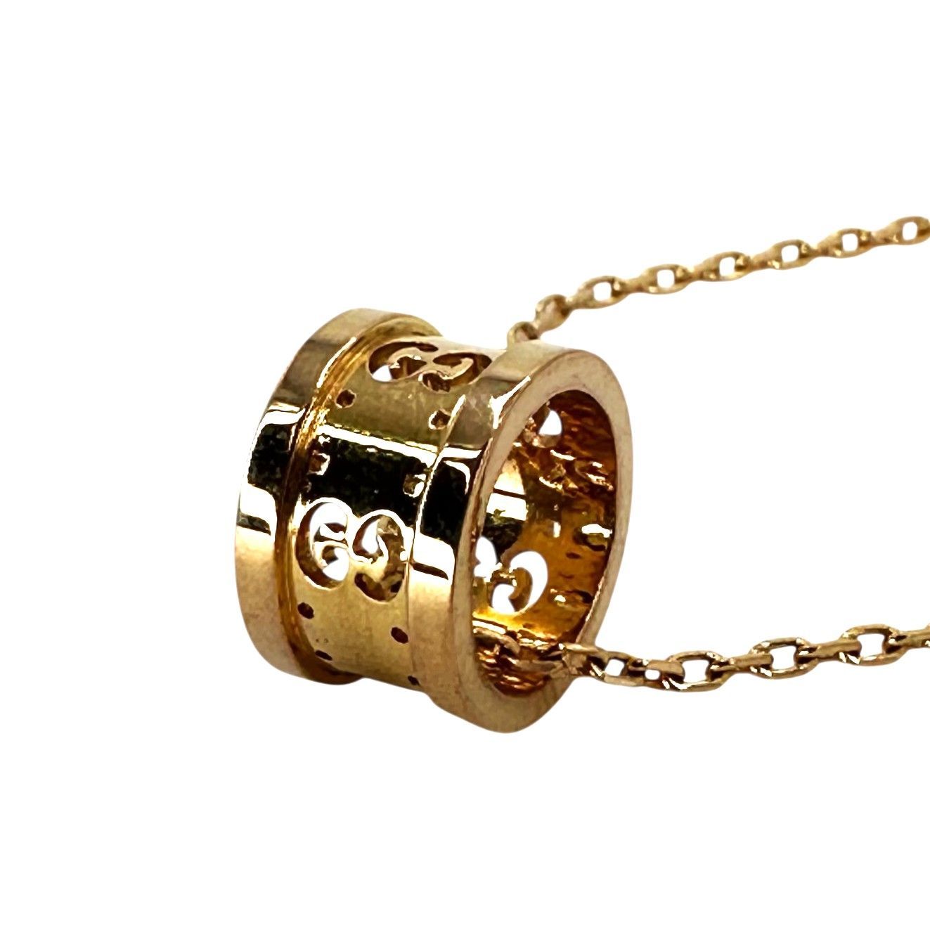 GUCCI グッチ アイコンネックレス GG ロゴネックレス Au 750 約6.2 g 42 cm ペンダント メンズ レディース ユニセックス アクセサリー 品 -A 9304