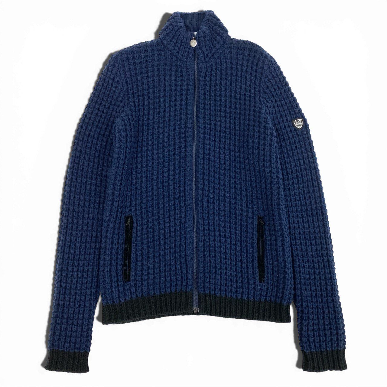 エンポリオアルマーニEA7 切り替え　ドライバーズニットジャケット　XLサイズ 25L22 EMPORIO ARMANI エンポリオアルマーニ EA7 ドライバーズニット