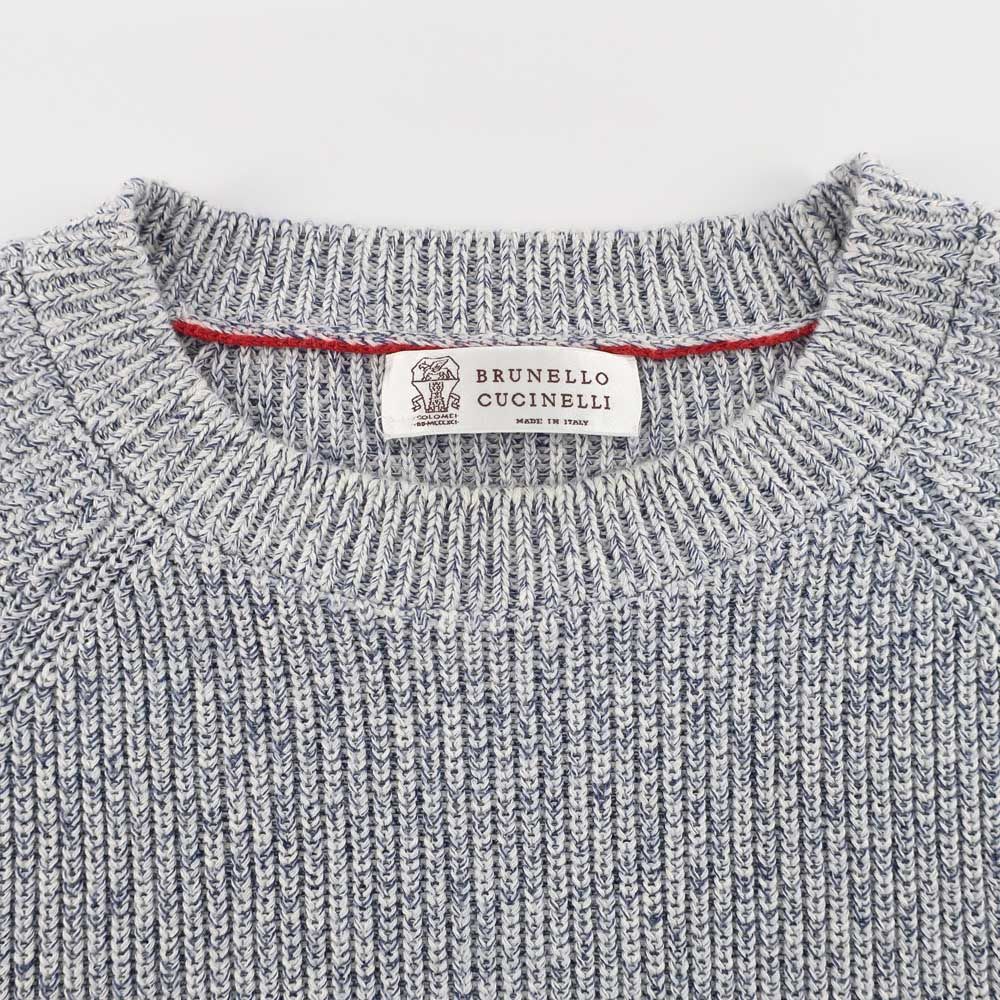 天白】ブルネロクチネリ ニット グレー系 表記サイズ48 コットン100