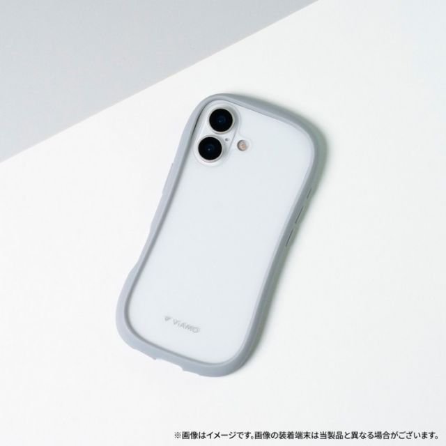 iPhone17ProMax ケース くびれフォルム ライトグレー カラーフレーム