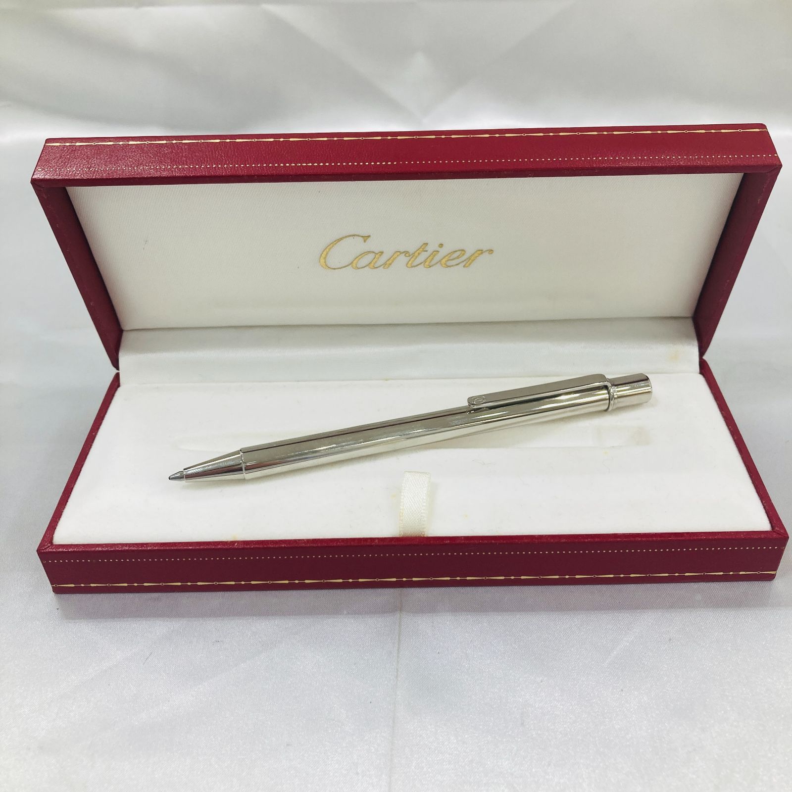 A【箱付き】Cartier カルティエ ボールペン シルバーカラー 筆記確認