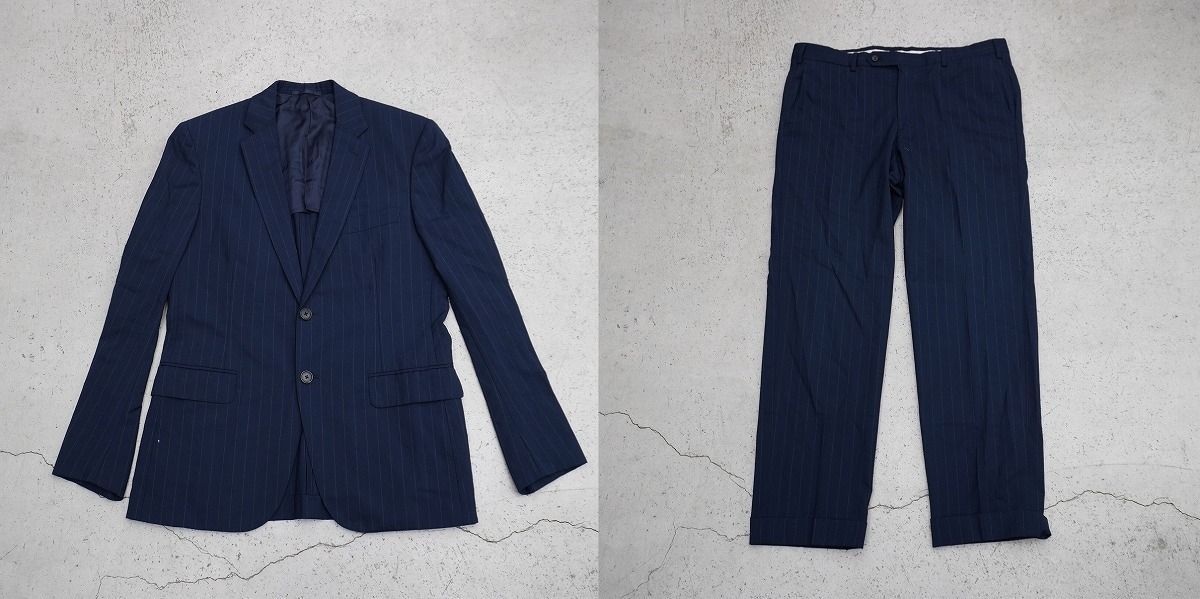 Belvest ベルベスト SUPER130 S ストライプ テーラード ジャケット +