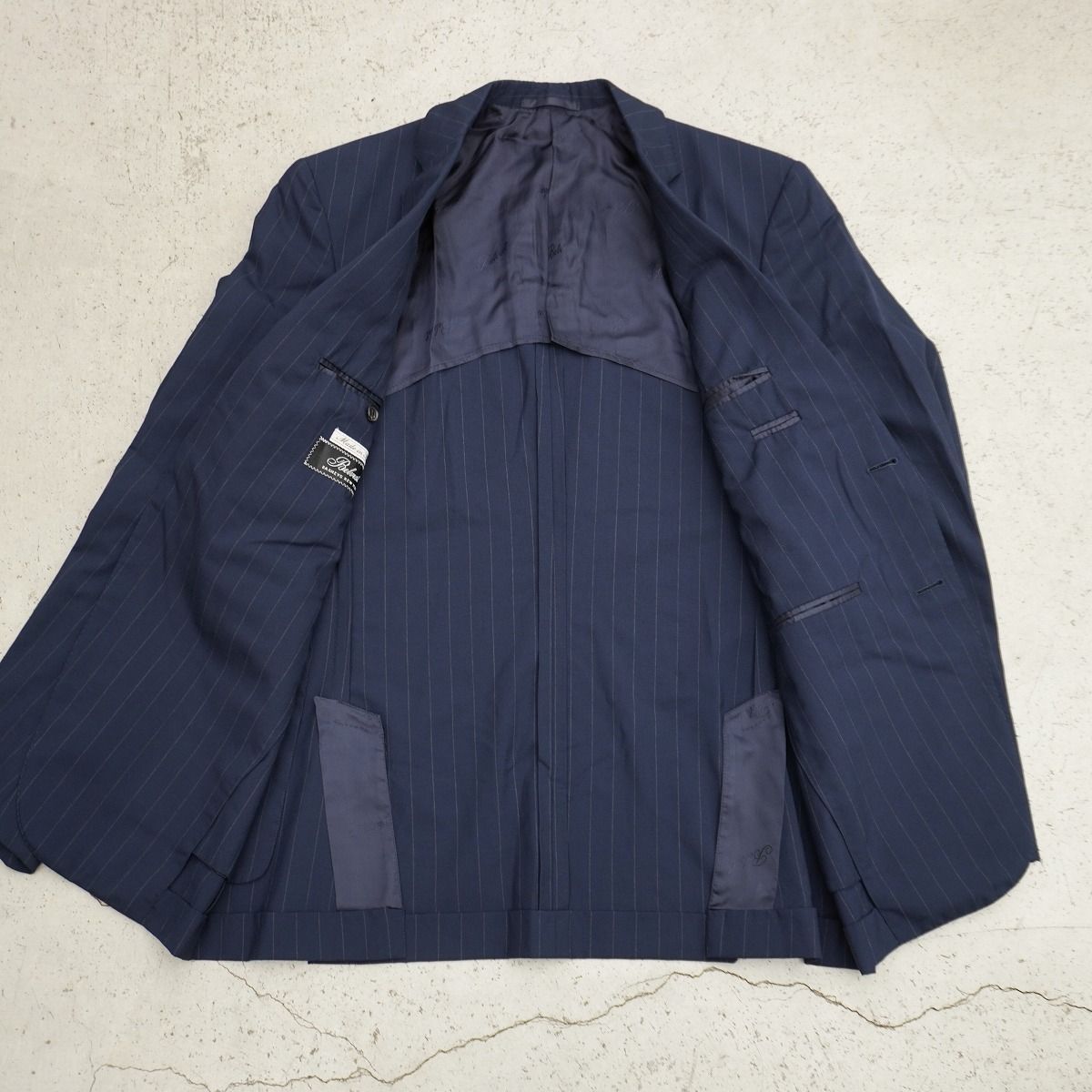 Belvest ベルベスト SUPER130 S ストライプ テーラード ジャケット +