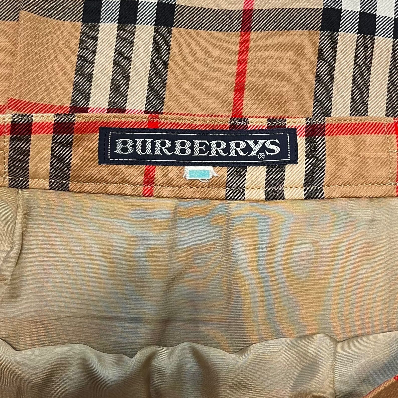 Burberrys バーバリーズ ノバチェック ウール ミモレ丈 プリーツ