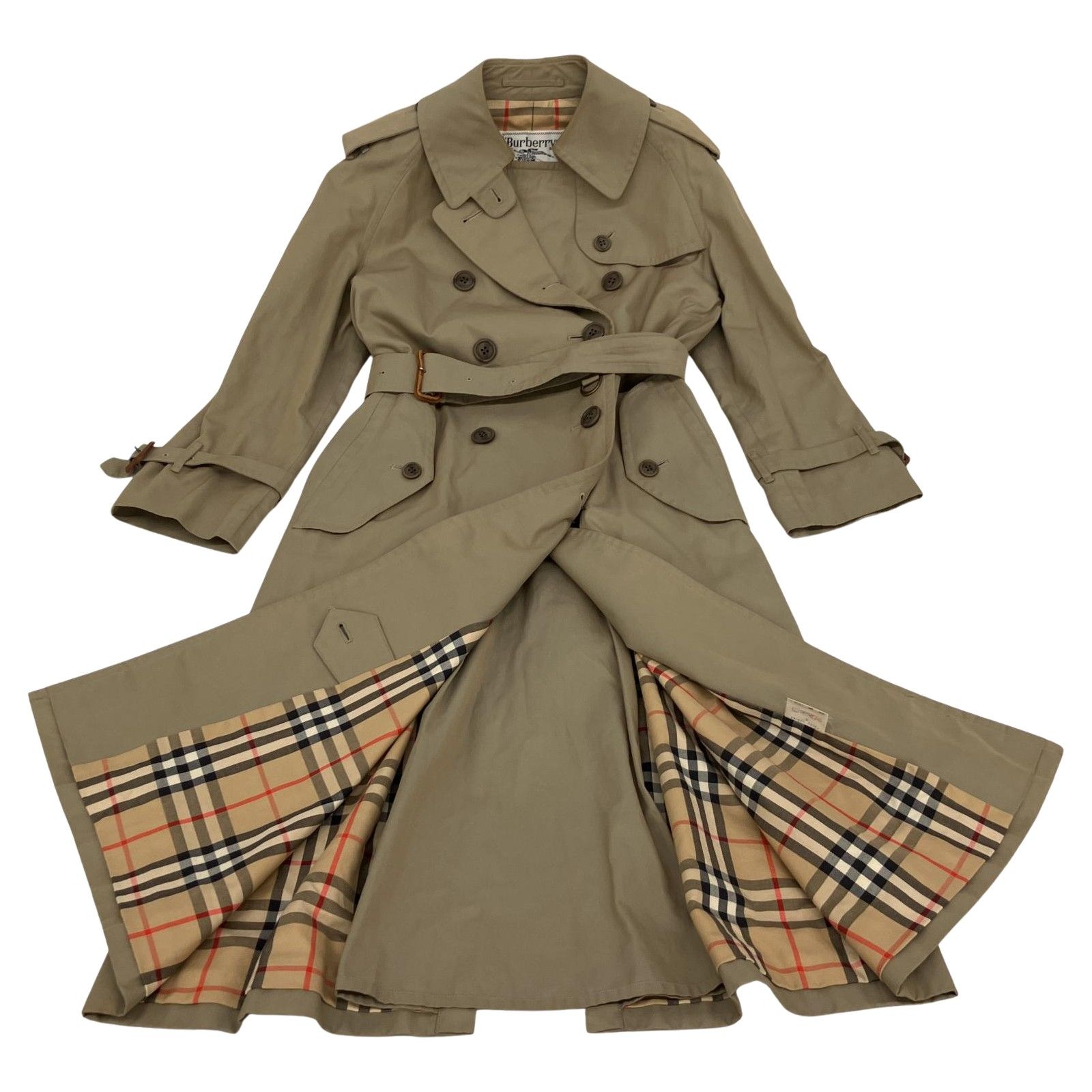 BURBERRY バーバリー トレンチコート ノバチェック 白タグ カーキ △△Burberrys バーバリーズ Burberrys 薄玉虫 トレンチコート ノバ