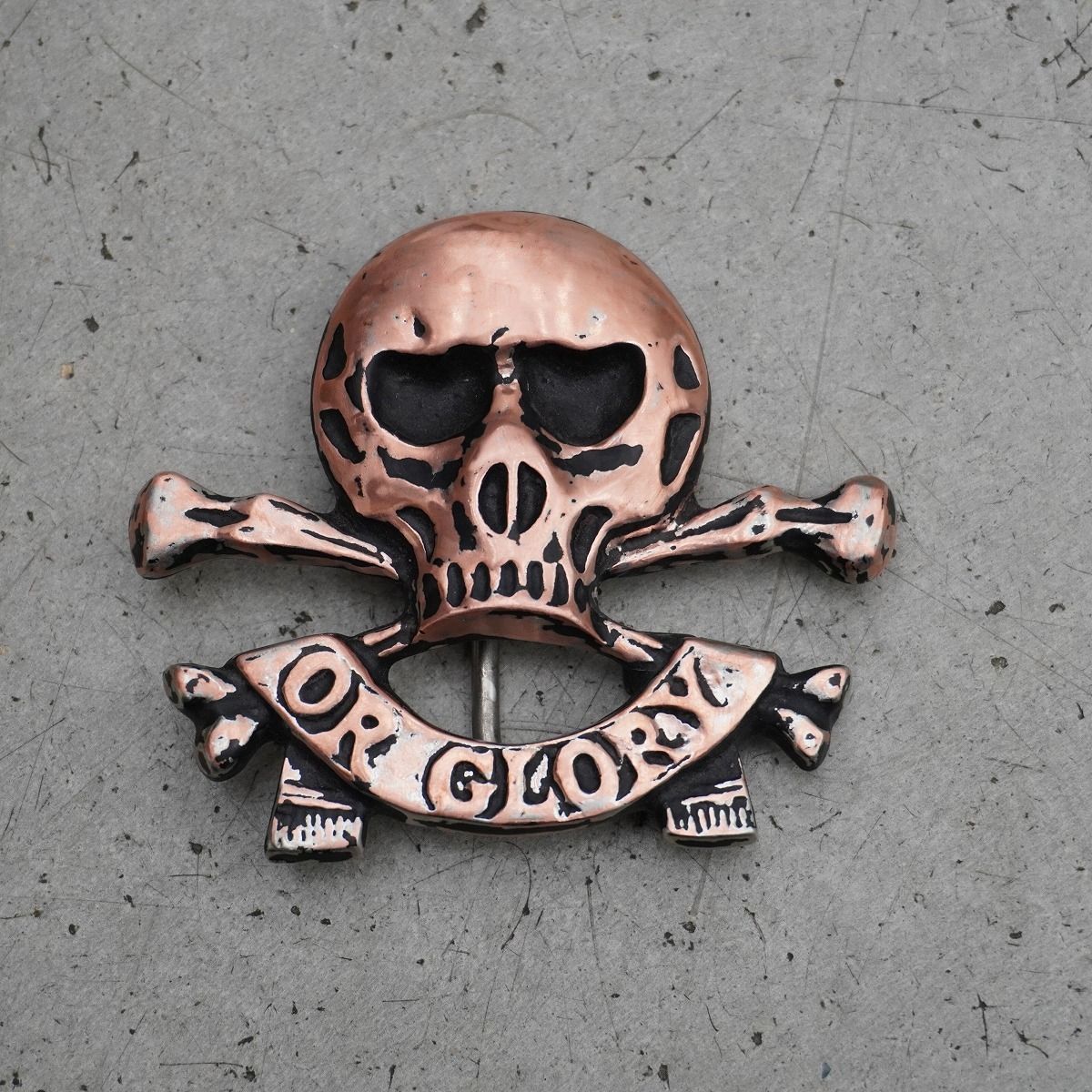オアグローリー ヴィンテージ スカル メタル ベルト バックル 2025年