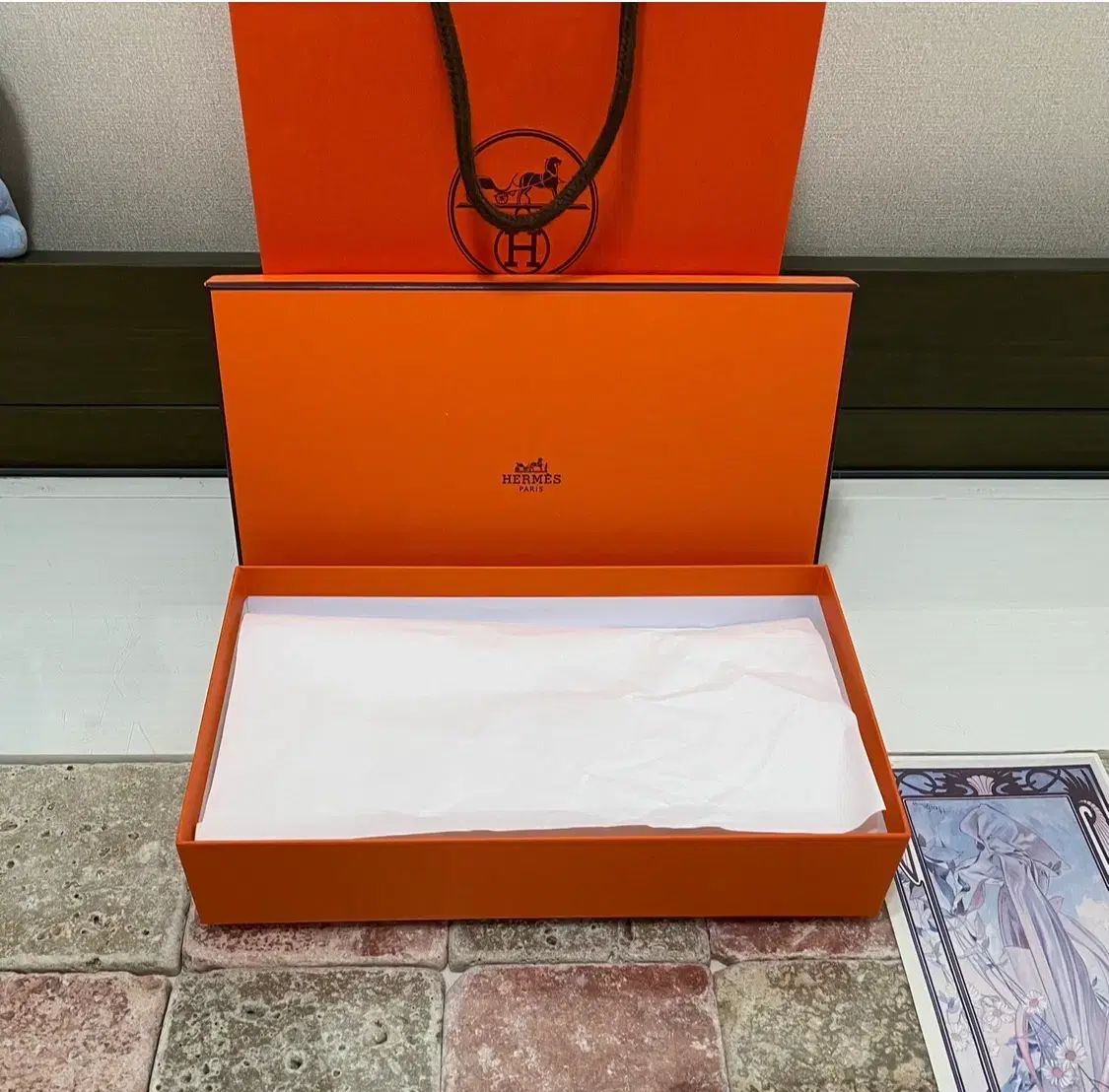 エルメス ボックス(25 5x15x5) + バインダー リフィル + リボン + お