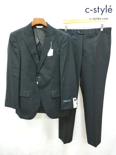 P248 [未使用品] marie claire homme マリクレールオム スーツ AB5 ブラック ストライプ 2B | 