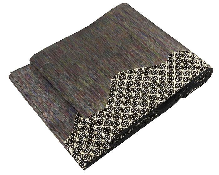 売約済み【おきもの愛好家向き】★★新年未使用　正絹　切り嵌め袋帯★★ 袋帯 正絹 公式 染色作家 斉藤三才 羅天金糸 麻の葉 礼装用 フォーマル