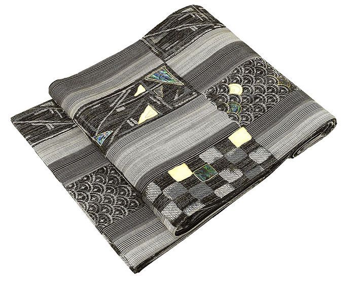 袋帯 正絹 螺鈿作家 藤本隆士 吉祥 礼装用 フォーマル 良品 中古