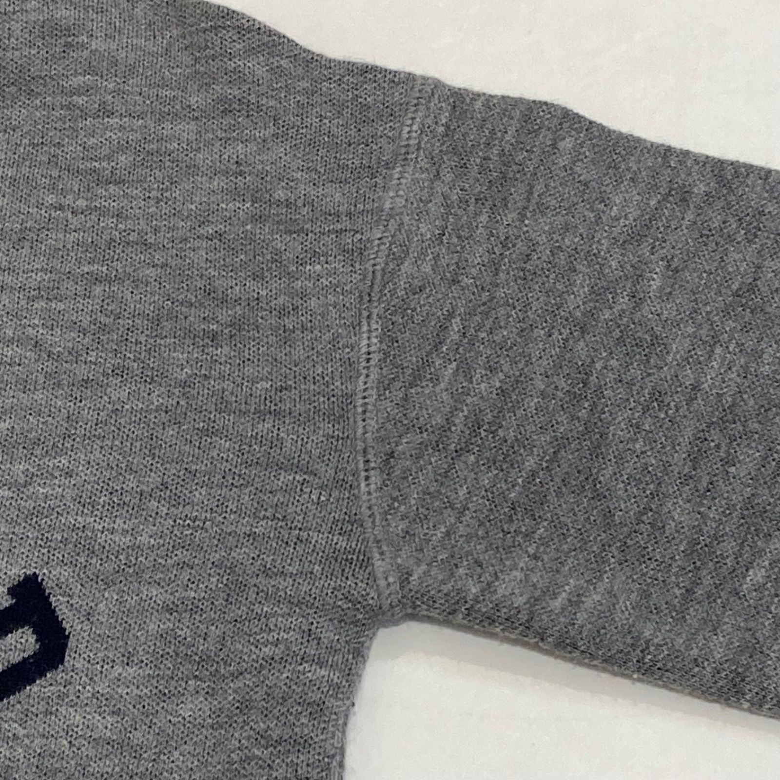 美品 Whim Gazette ウィムガゼット ジャガード ロゴニット グレー