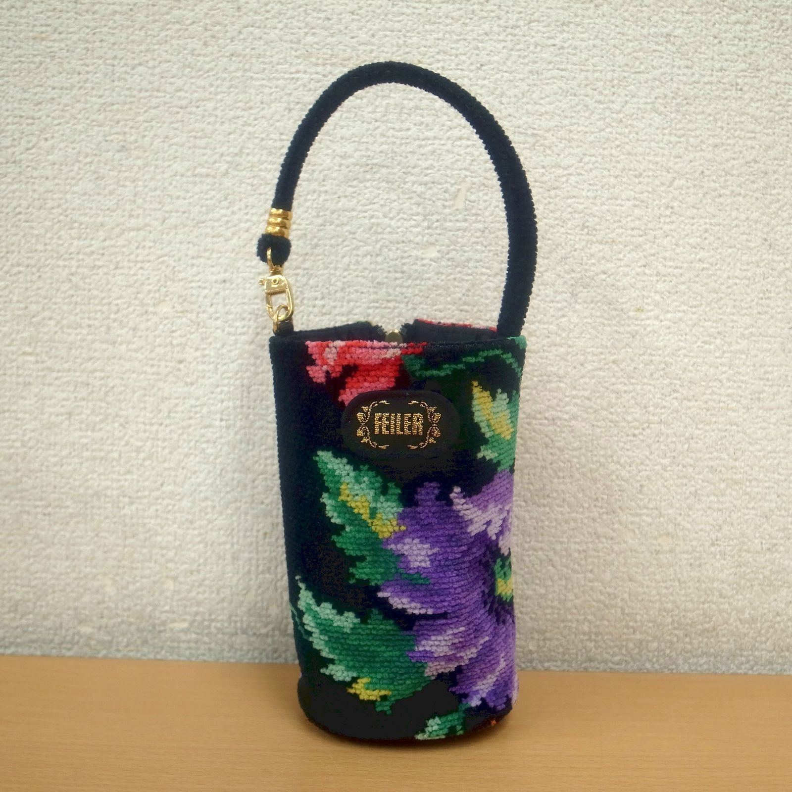 FEILER フェイラー ボトルポーチ ボトルカバー 花柄 シュニール織 背面