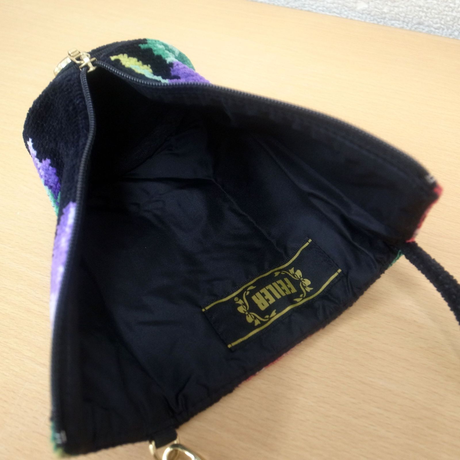 FEILER フェイラー ボトルポーチ ボトルカバー 花柄 シュニール織 背面