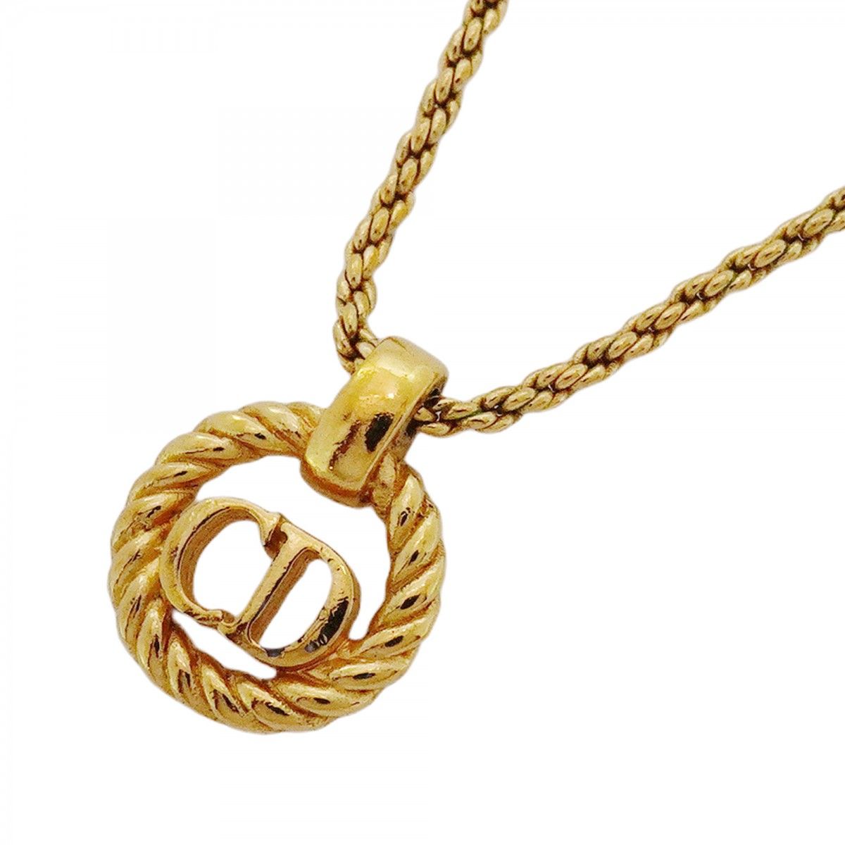 5jpb0405】クリスチャンディオール 2024 ネックレス CDロゴ GPメッキ