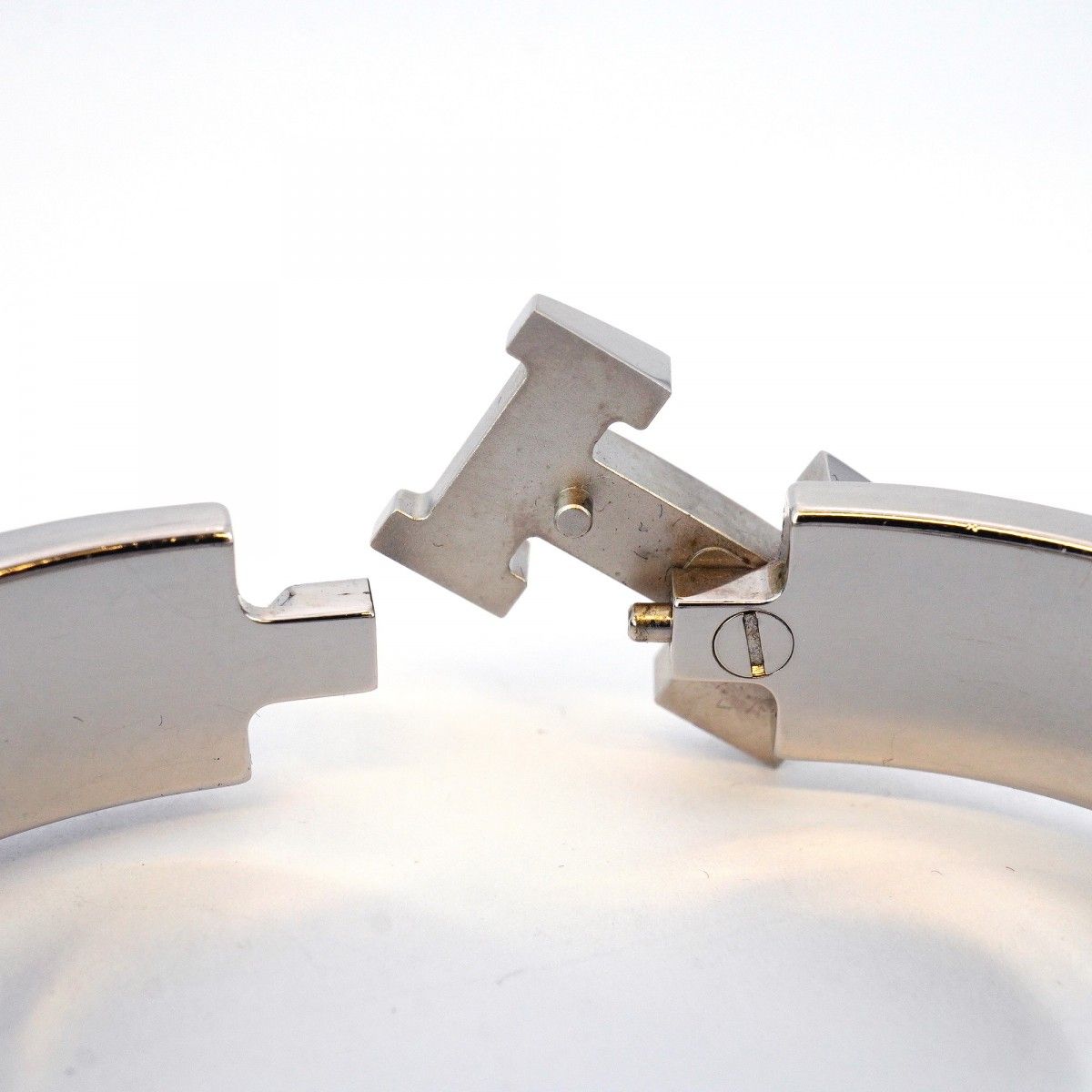 【HERMES 】エルメス バングル クリッククラックPMシルバー ホワイトPM 楽天市場】【動画有】エルメス HERMES クリッククラックPM バングル