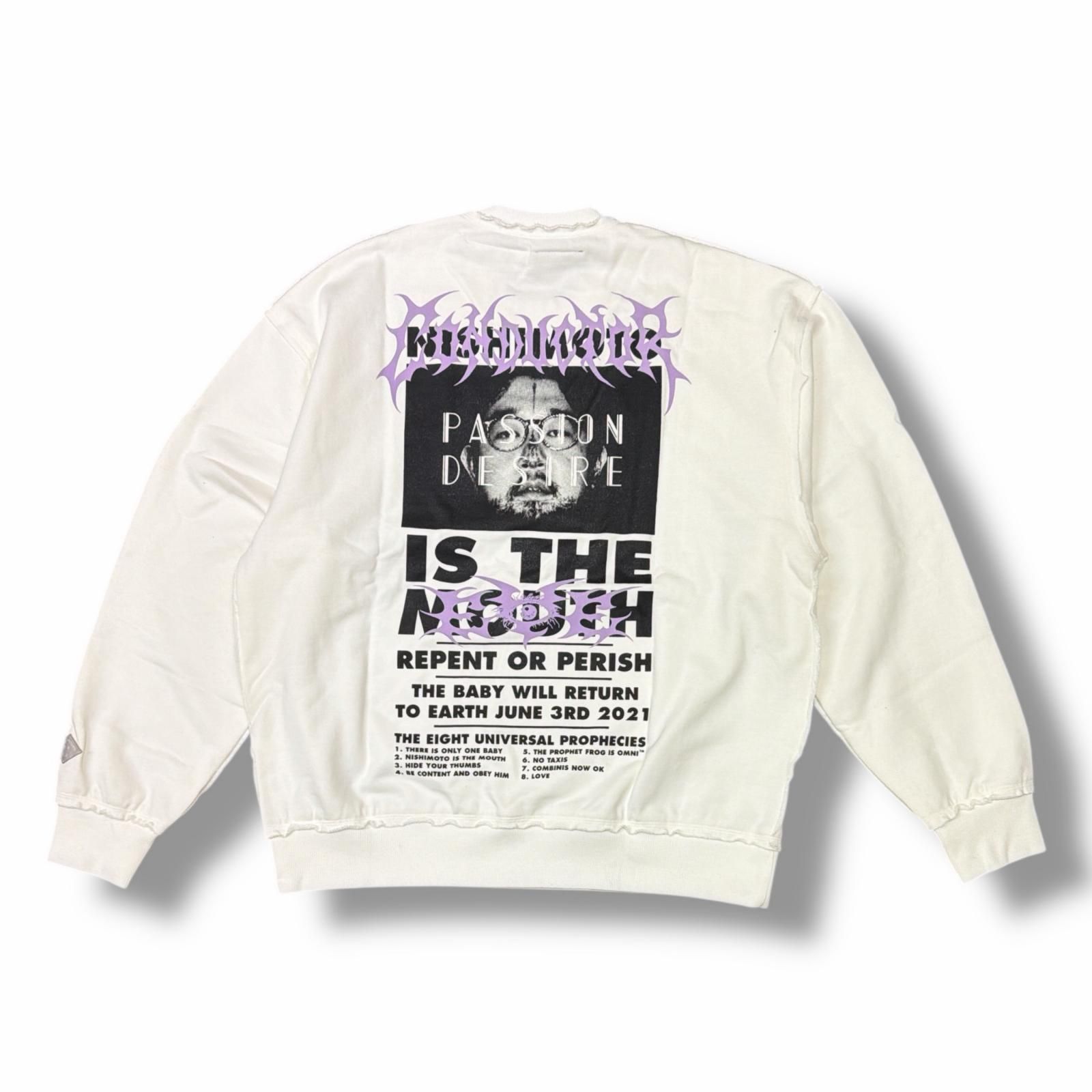 参考上代28600円 未使用 el conductorH  × NISHIMOTO IS THE MOUTH 24SS COTTON CLASSIC CREWNECK SWEATER プリント クルーネック スウェット トレーナー コラボ コンダクター  × ニシモトイズザマウス PD24MC05 ホワイト 4 （4572M） 未使用 el conductorH × NISHIMOTO IS THE MOUTH 24SS COTTON CLASSIC