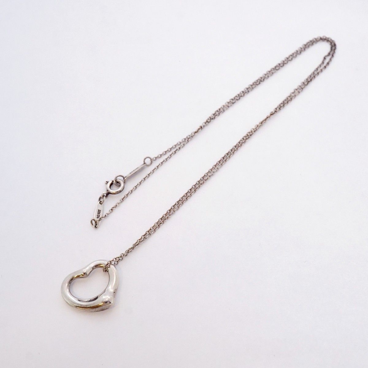 5jpb0423】ティファニー ネックレス オープンハート シルバー925【中古