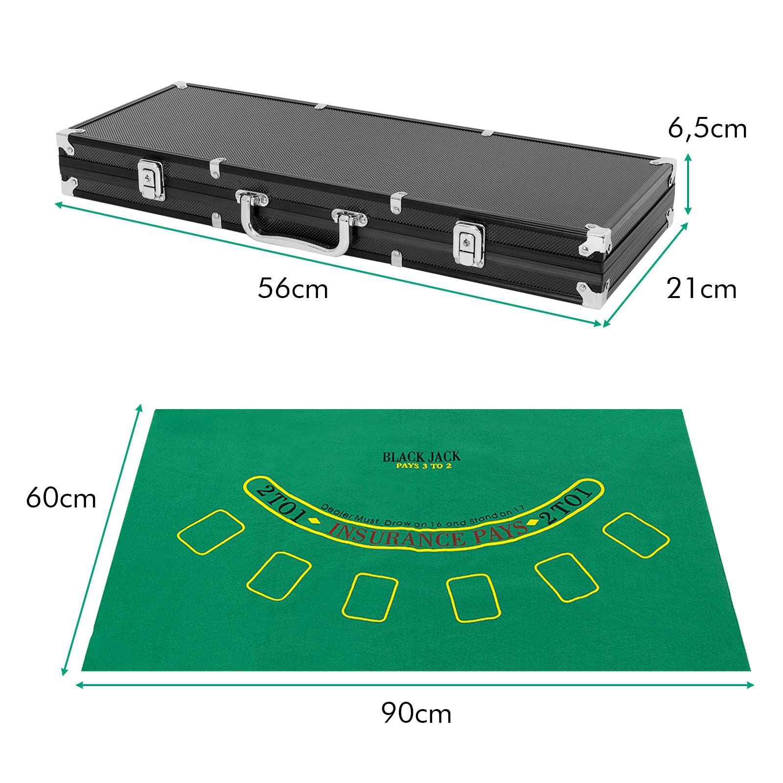 特価セール】GIANTEX ポーカーチップ 500枚 7色 数字入り カジノ11g