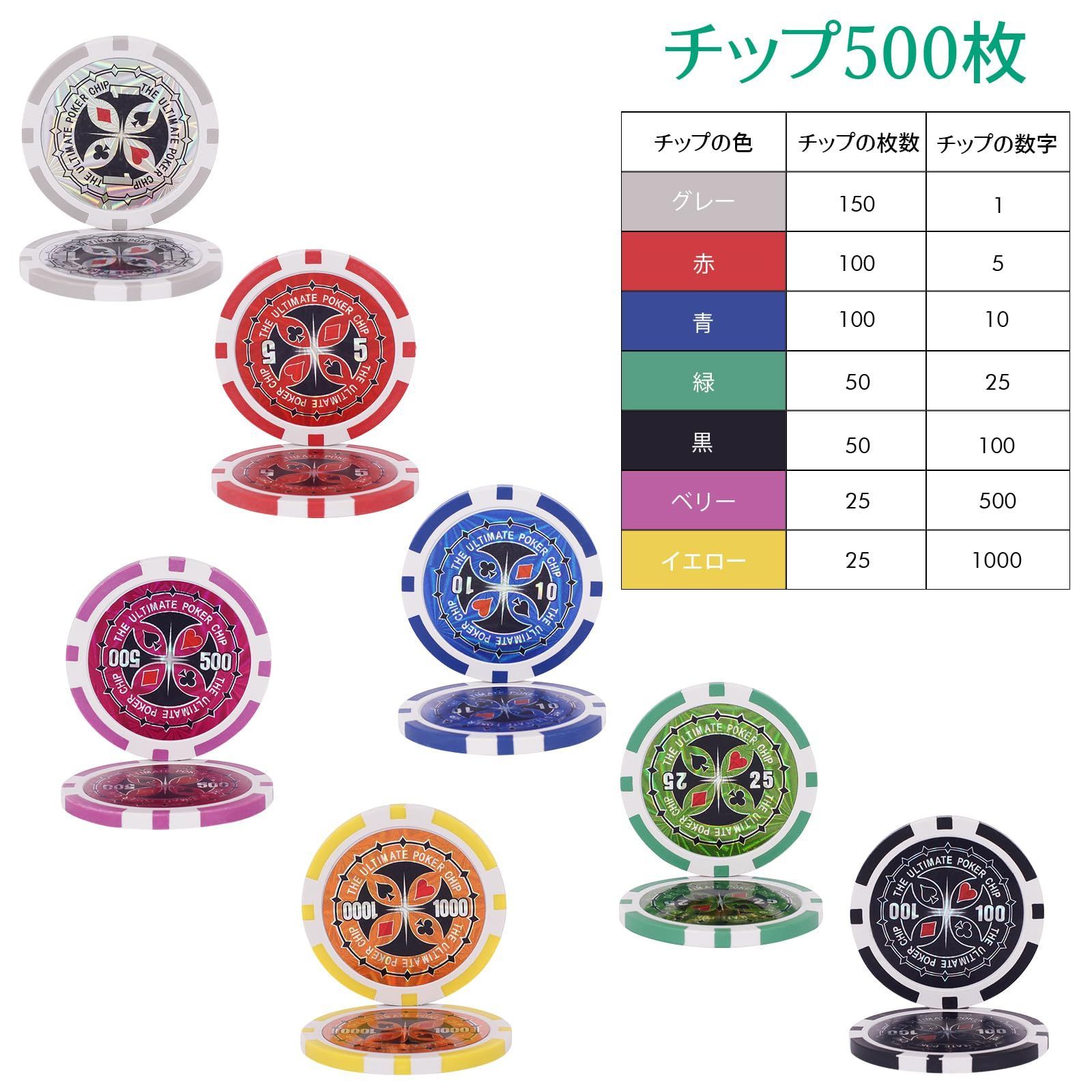 【早い者勝ち】新品 500枚 セット ポーカーチップ カジノチップ ラスベガス 早い者勝ち】新品 500枚 セット ポーカーチップ カジノチップ