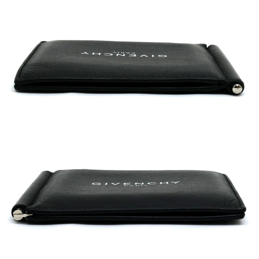 名東】ジバンシー 二つ折り 札入れ マネークリップ付き ブラック 黒