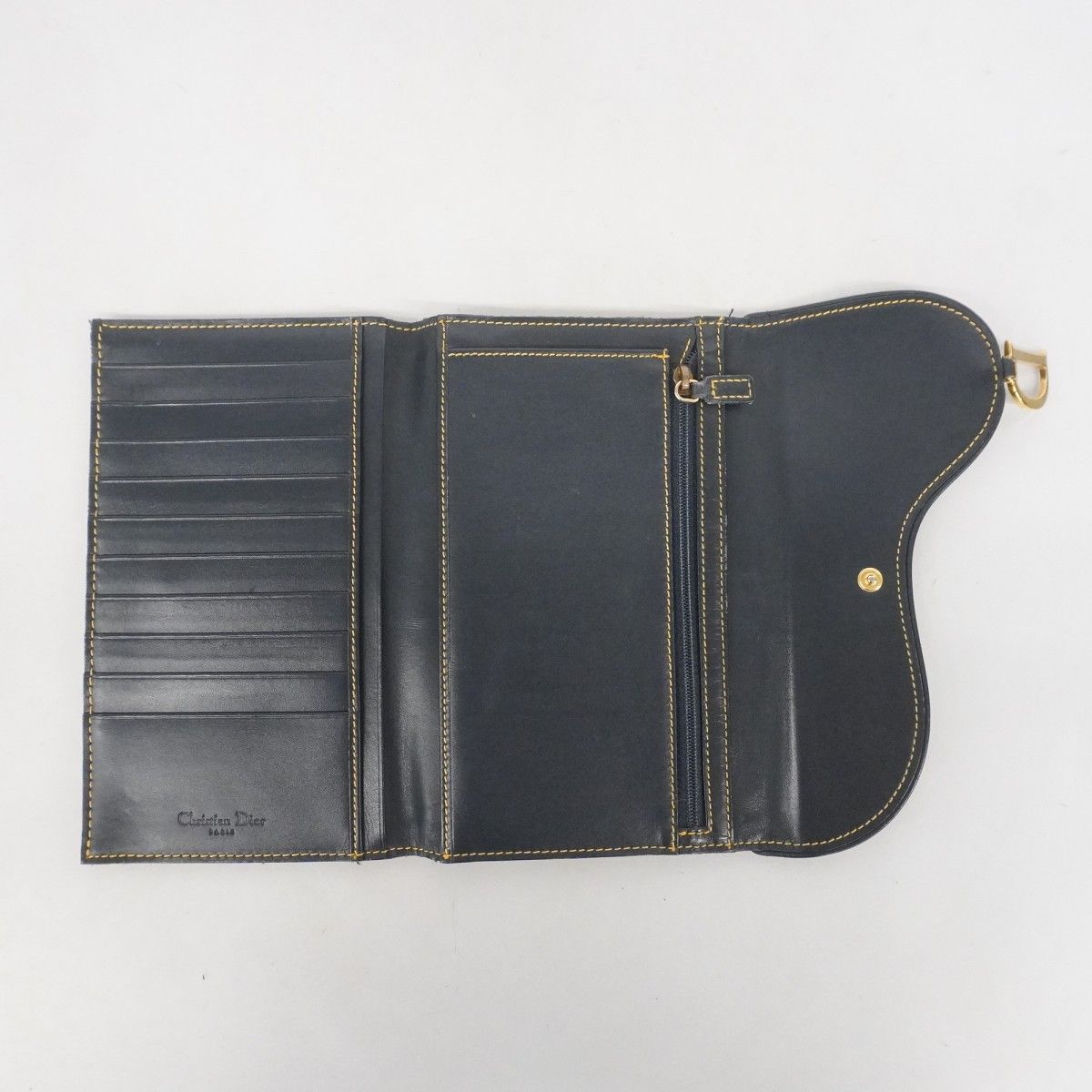 5pc4523】クリスチャンディオール 三つ折り長財布 トロッター サドル