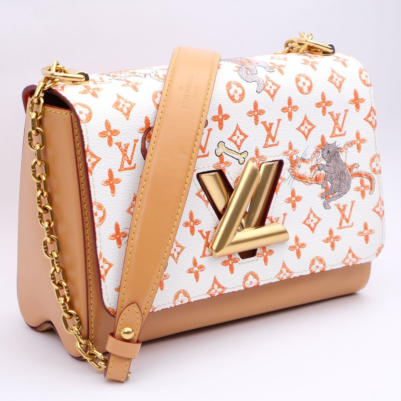 中古ヴィトン　キャットグラム・キーホルダー　MP2284 美品 キーホルダー ビジュー サック キャットグラム フライングキャット MP2284