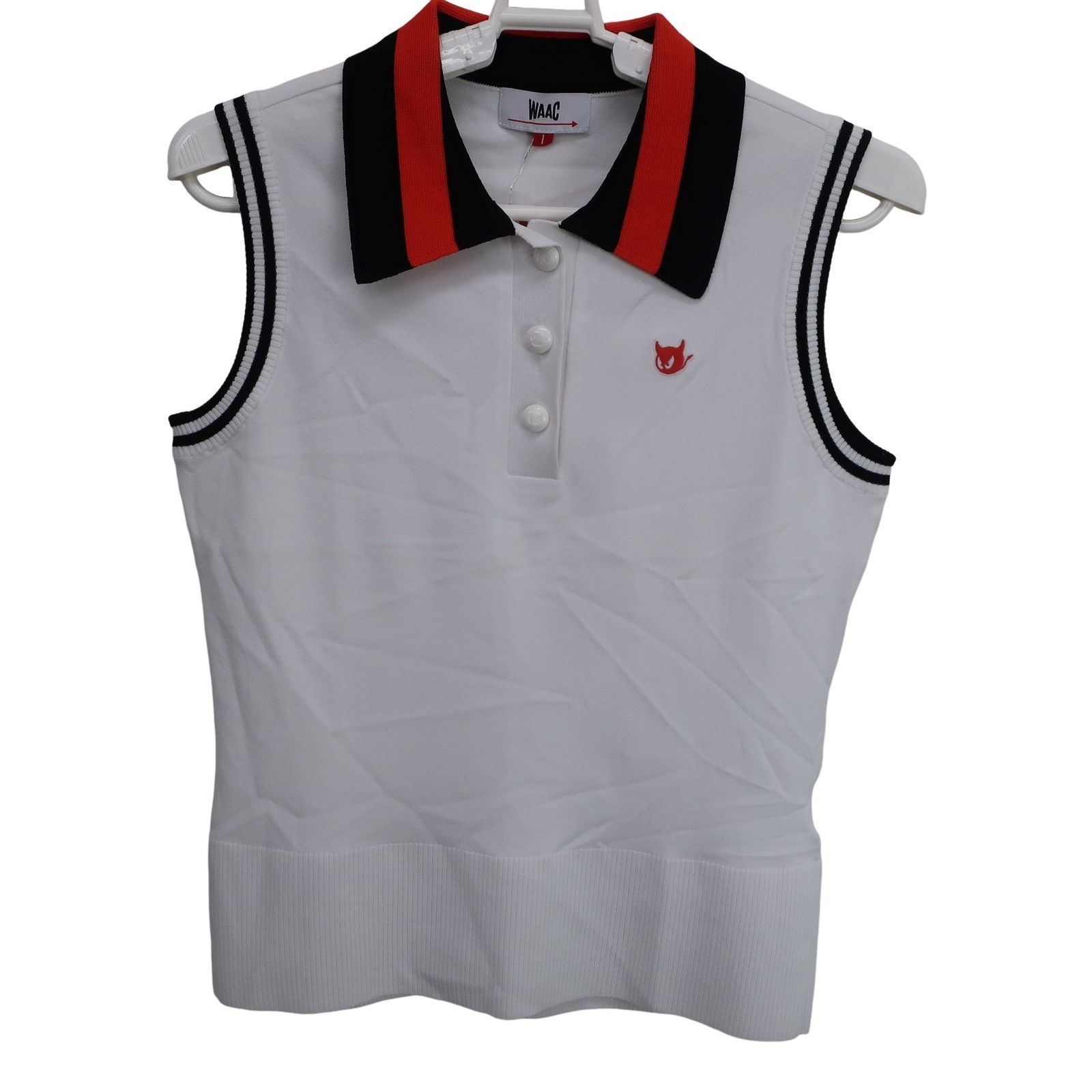 美品】WAAC(ワック) ノースリーブポロシャツ 白 レディース 1