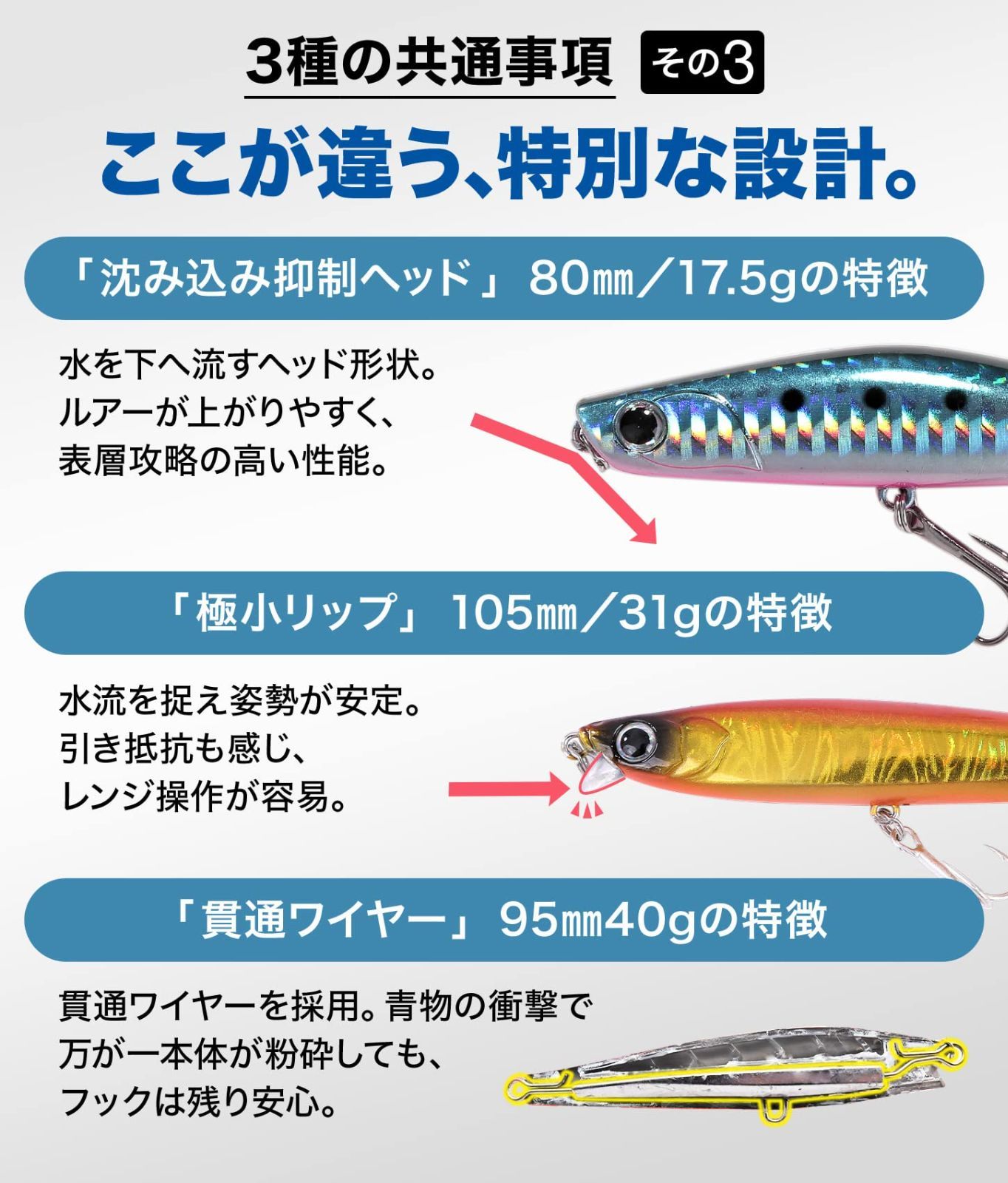 人気商品】シンキングペンシル ルアーセット 【使い比べ6個】80mm 95mm