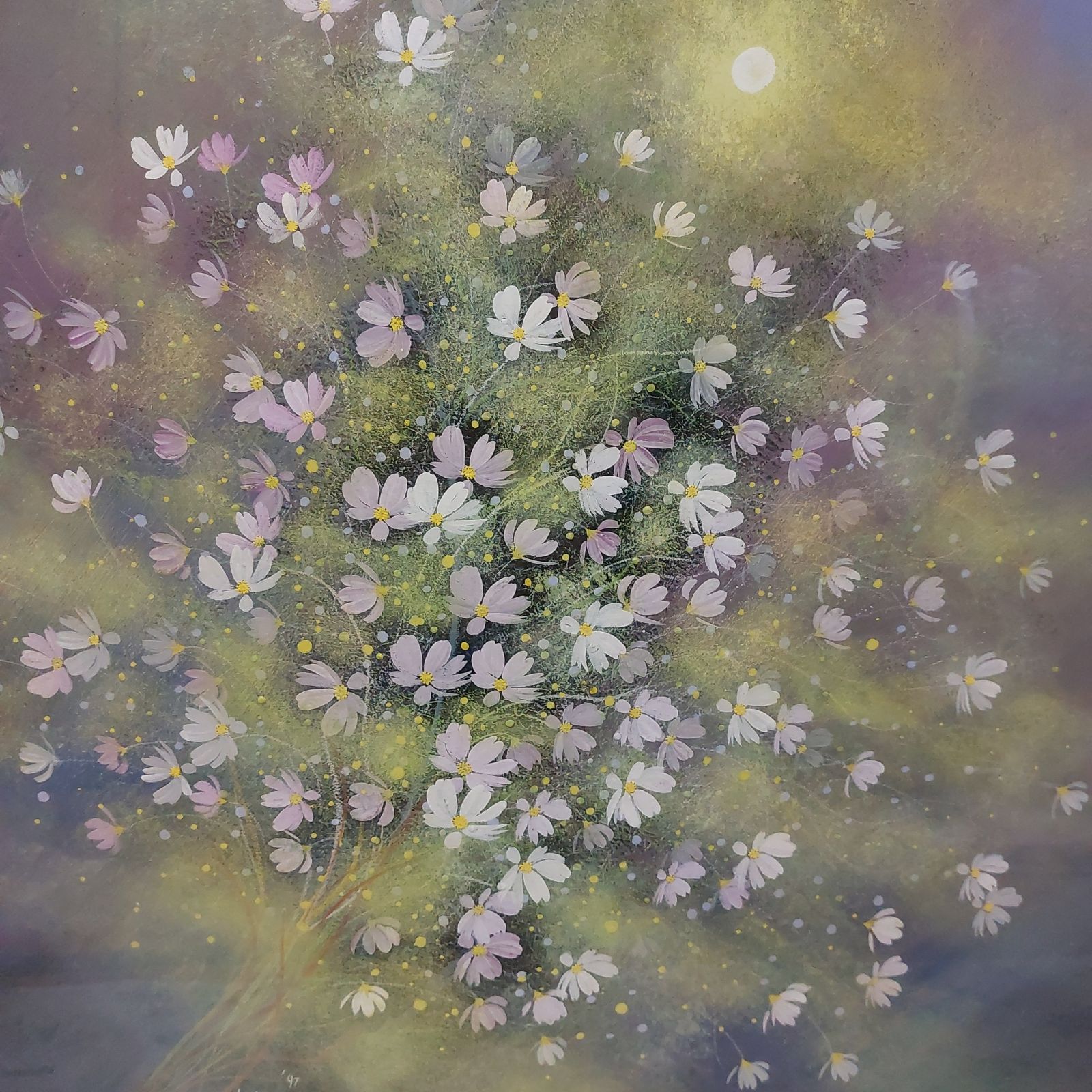 荒木幸史 コスモス ミクストメディア 油彩 パステル 約20号 1997年作