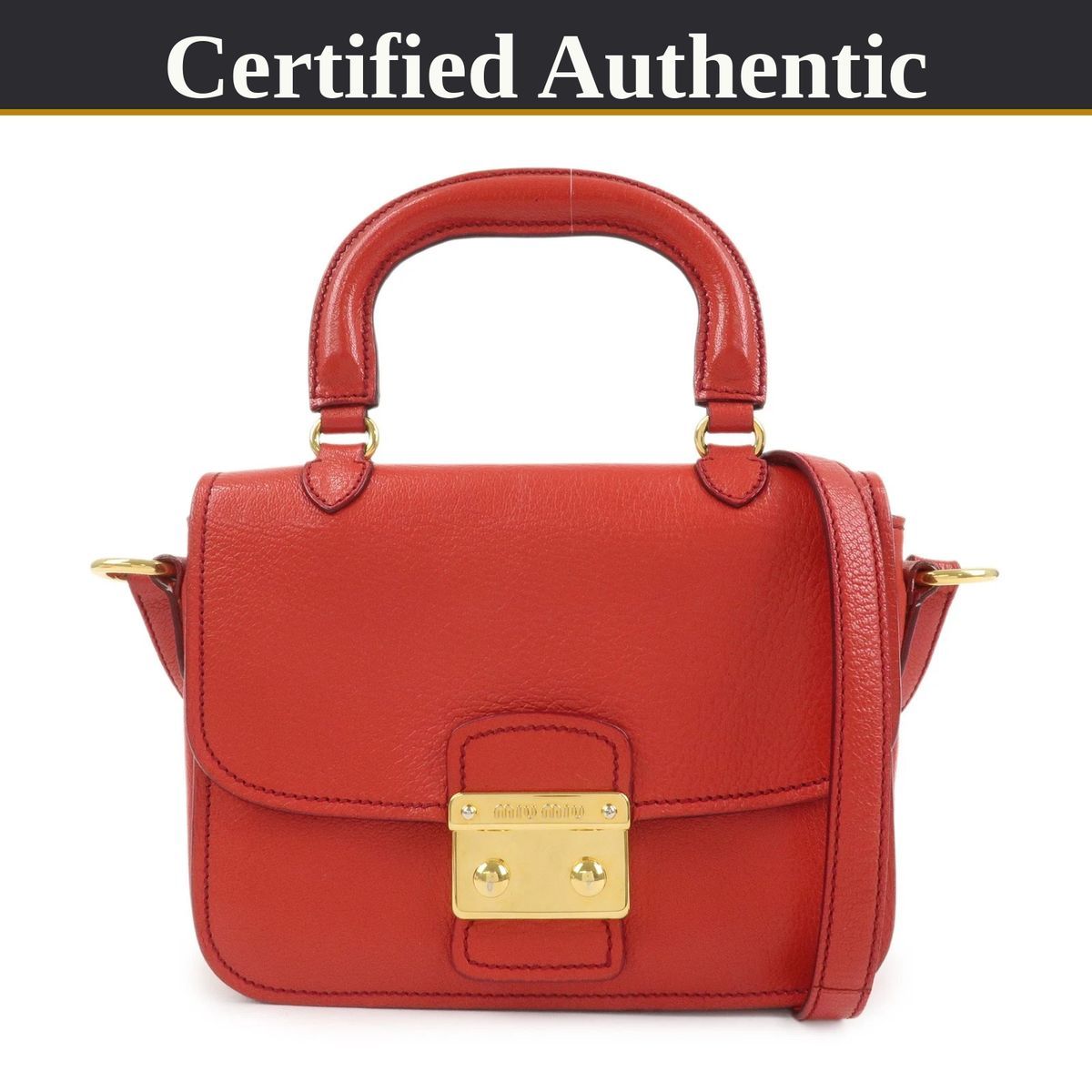 やや使用感あり】Miu Miu マドラス レザー 2way バッグ ハンドバッグ