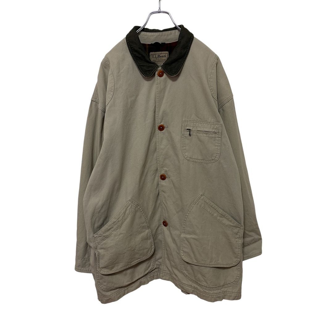 L.L.Bean】 裏地チェック ガンパッチ付き コーデュロイ襟ダック