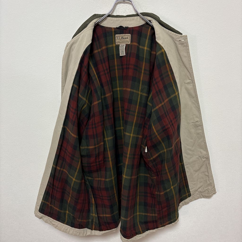 L.L.Bean】 裏地チェック ガンパッチ付き コーデュロイ襟ダック