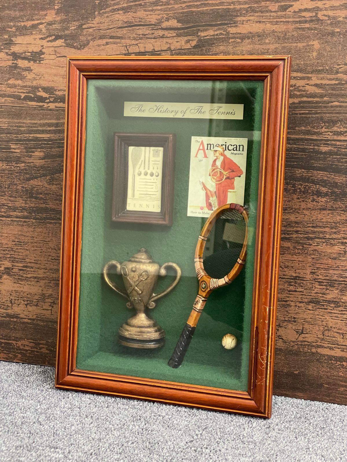 希少】アンティーク/ヴィンテージ テニスヒストリー ミニチュア 額縁