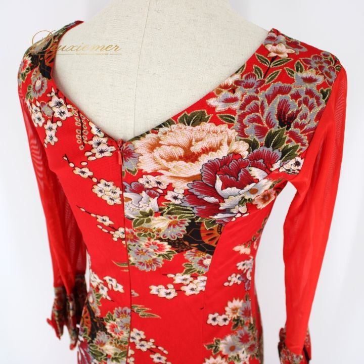 社交ダンス 衣装 スタンダード ドレス ワンピース パーティ衣装 レッド