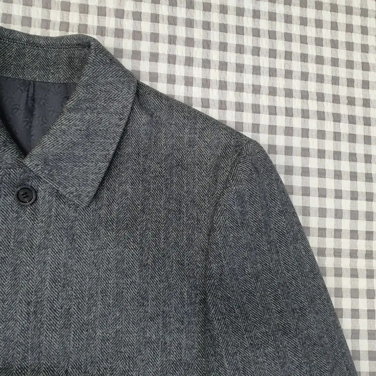 GGIO2 割引 ウール100 ヘリンボーン ハーフ コート メンズ95サイズ