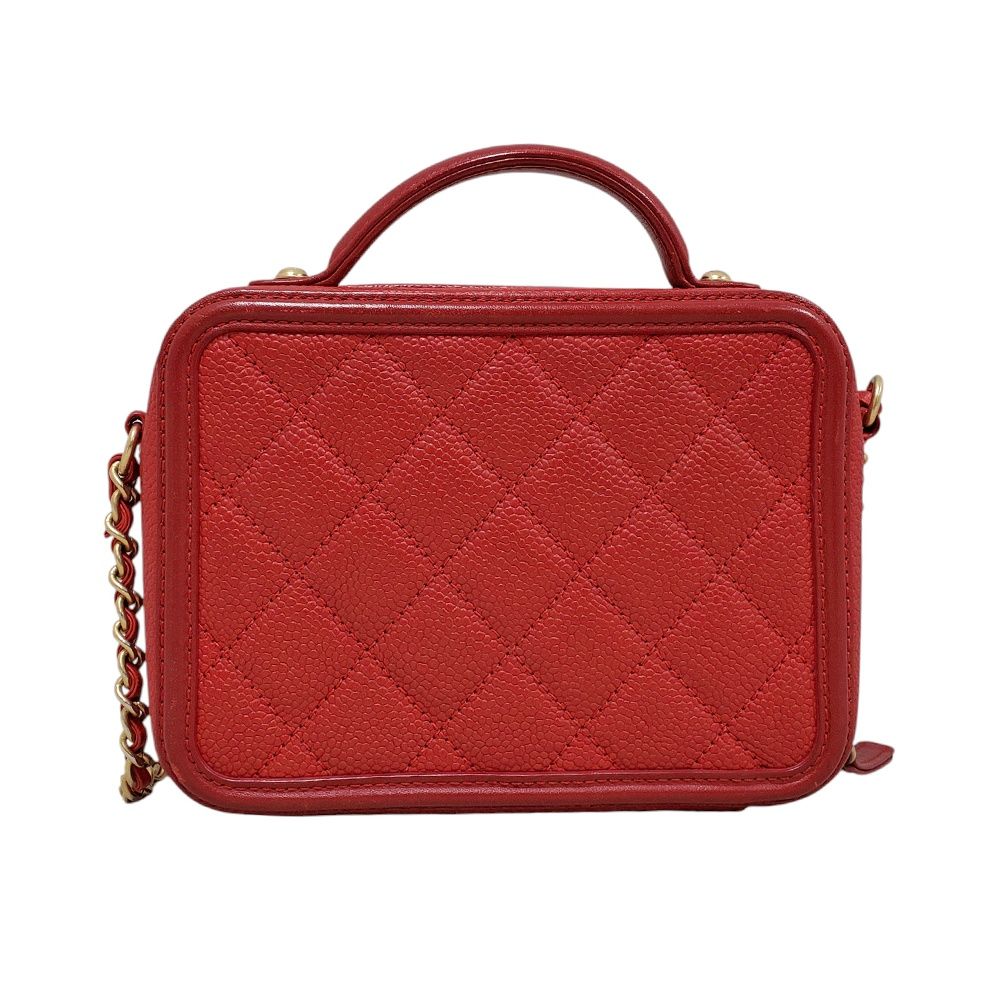 CHANEL CCフィリグリー　バニティ　レッド CHANEL シャネル CCフィリグリー バニティバッグ レッド／GP