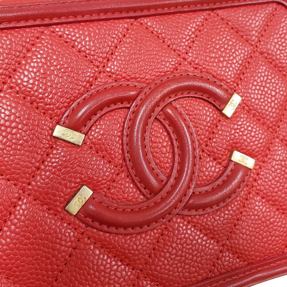 中古】シャネル CHANEL キャビアスキン CCフィリグリー スモール