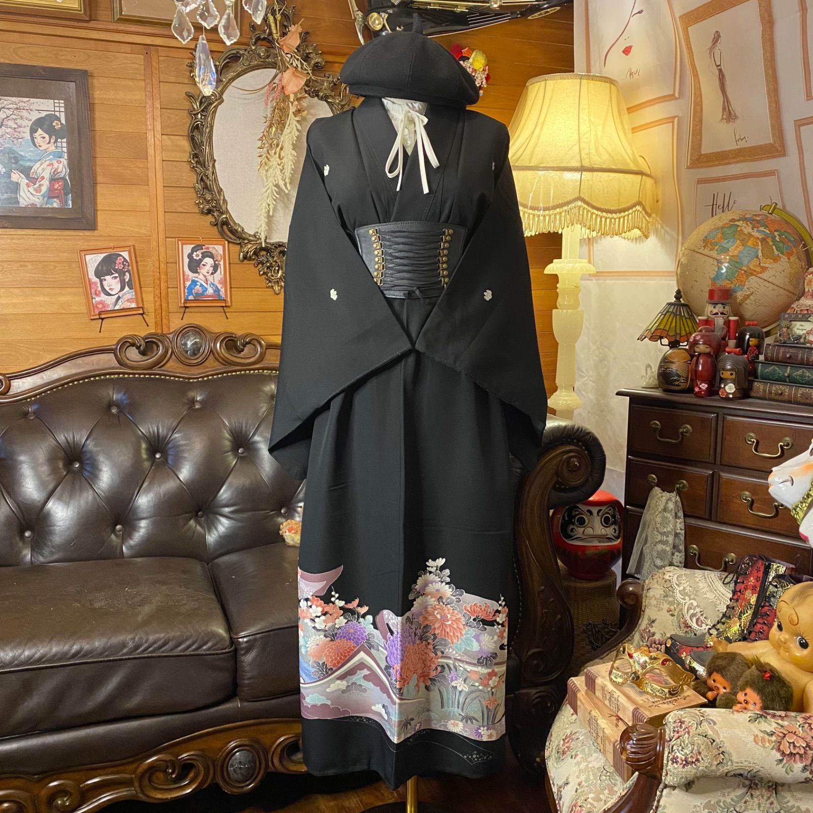 着物リメイクワンピース3635 着物リメイク ワンピース 紬 M ～L - ZX-ZX-ZX'S GALLERY | minne