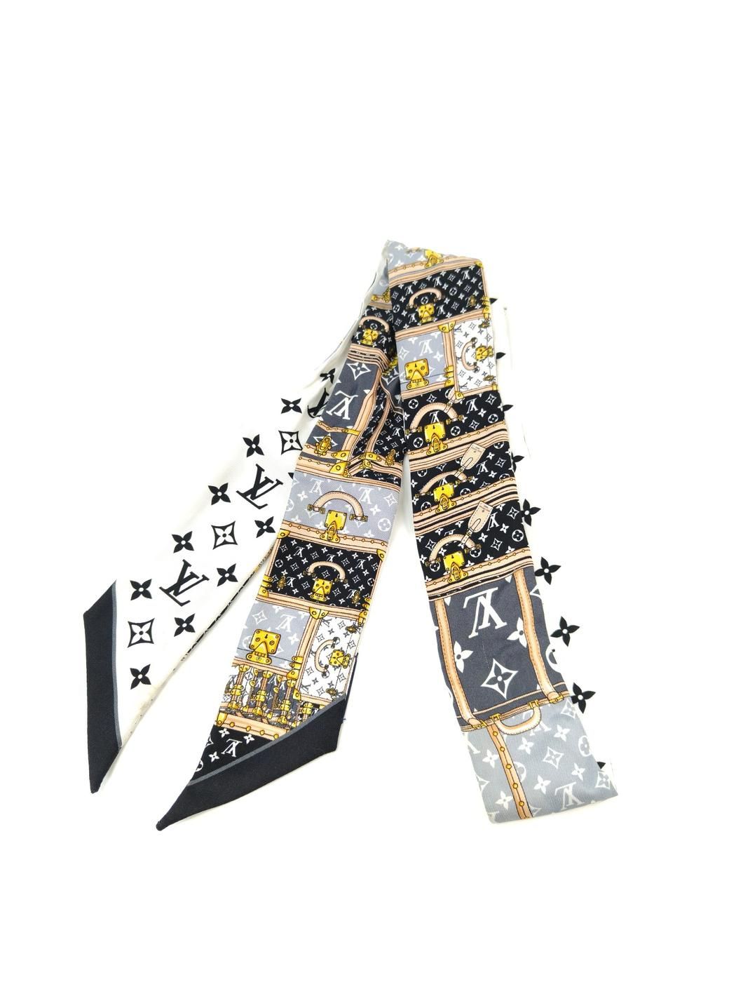 【極美品】ルイヴィトン　スカーフ　バンドーBB レッツゴー　シルク　総柄 人気☆Louis Vuitton バンドー BB・レッツ ゴー&アルティメット (Louis